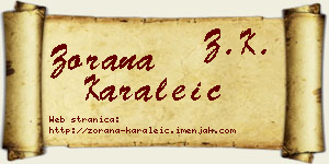 Zorana Karaleić vizit kartica